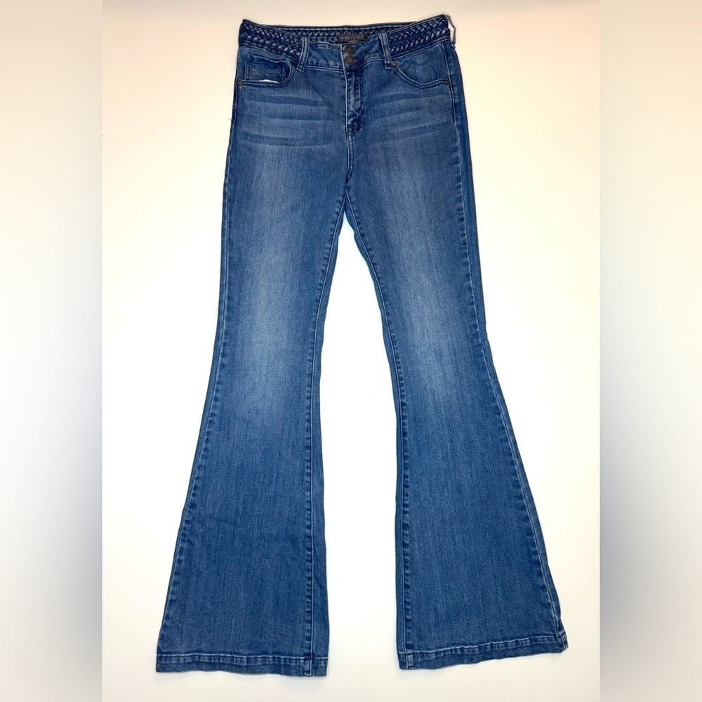 Kendall & Kylie Women's High Rise Blue Flared Jeans Size- 11